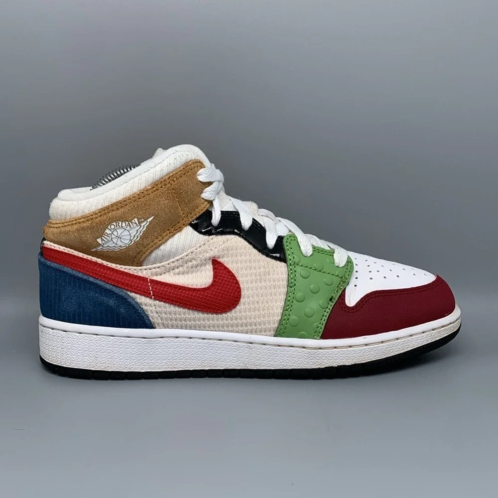 Jordan‎ 1 Mid SE Multi-Color Basketball Shoes DR6957-100 Mens 7Y Women's 8.5